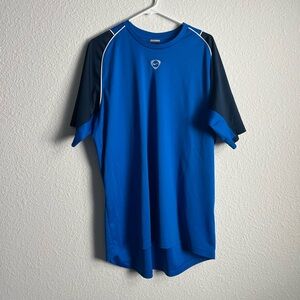 Nike Short Sleeve Crew neck Jersey T Shirt Lightweight Navy White  Size XL